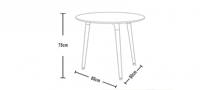 Table à manger ronde design blanche 80cm - Alta