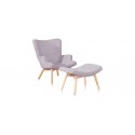 Fauteuil scandinave gris en velours - Stockholm