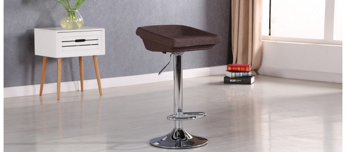 Lot de 2 tabourets de bar en tissu marron - Udine