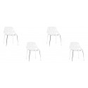 Lot de 4 chaises design blanches - Lily