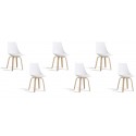 Lot de 6 chaises scandinaves blanches - Nicosie