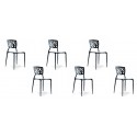 Lot de 6 chaises discount noires - Verdi