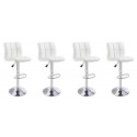 Lot de 4 tabourets de bar blancs capitonnés - Senna