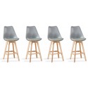 Lot de 4 tabourets de bar scandinave gris - Gotteborg