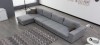 Ensemble canapé d'angle gauche et fauteuil en tissu gris - Opéra