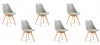 Lot de 6 chaises scandinaves grises - Bjorn