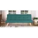 Banquette clic clac 3 places en tissu vert - Siljan