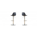 Lot de 2 tabourets de cuisine design noir - Deki