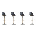 Lot de 4 tabourets de cuisine design noir - Deki