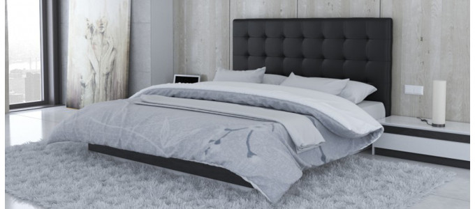 Tête de lit capitonnée noire 180cm - Confort