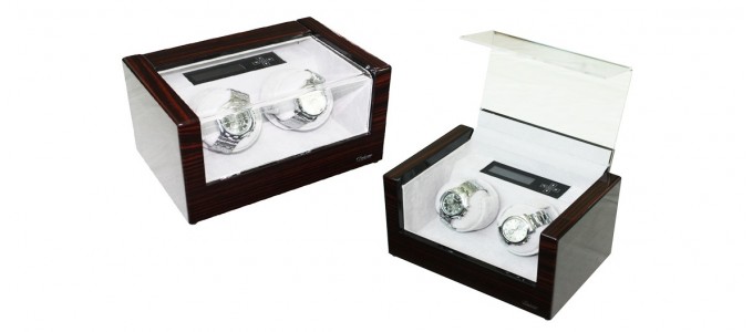 Boite &agrave; montres &agrave; remontoir automatique couleur &eacute;b&egrave;ne