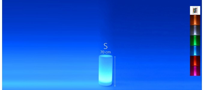 Colonne lumineuse &agrave; LED ronde 70 cm multicolore