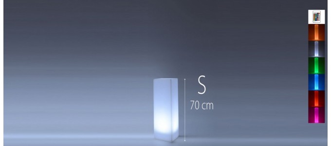 Colonne lumineuse &agrave; LED carr&eacute;e 70 cm multicolore