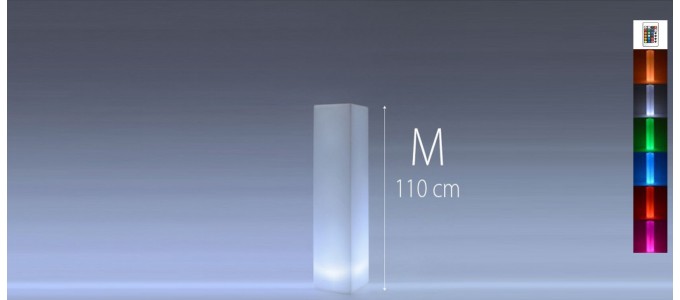 Colonne lumineuse &agrave; LED carr&eacute;e 110 cm multicolore