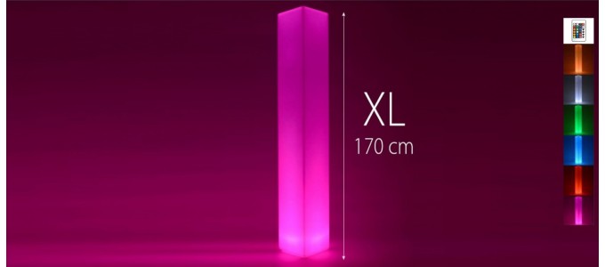 Colonne lumineuse &agrave; LED carr&eacute;e 170 cm multicolore