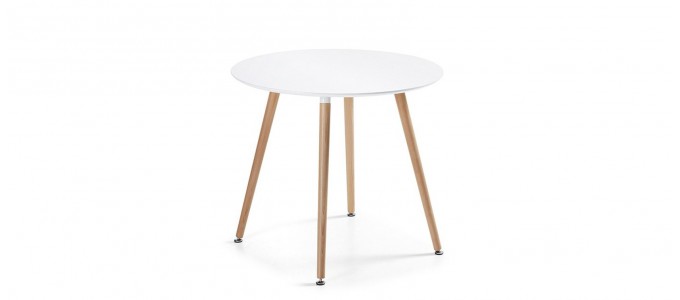Table &agrave; manger ronde design blanche 80cm - Alta
