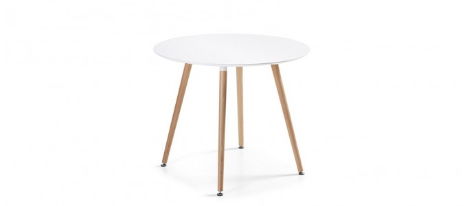 Table &agrave; manger ronde design blanche 100cm - Alta