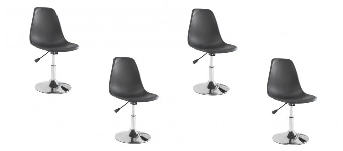 Lot de 4 chaises salle &agrave; manger noires - Soft