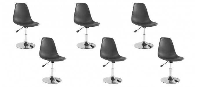 Lot de 6 chaises salle &agrave; manger noires - Soft