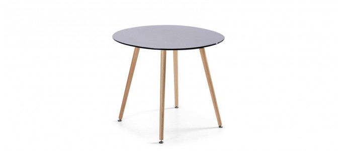 Table &agrave; manger ronde design noire 100cm - Alta