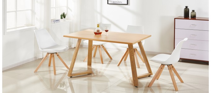 Table &agrave; manger coloris ch&ecirc;ne 120cm - Trevi