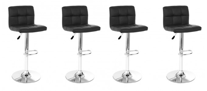 Lot de 4 tabourets de bar r&eacute;tro capitonn&eacute;s - Senna