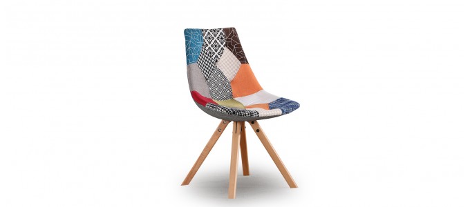 Chaise Patchwork rembour&eacute;e - Minsk