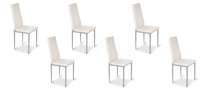 Lot de 6 chaises salle &agrave; manger blanches - Lena