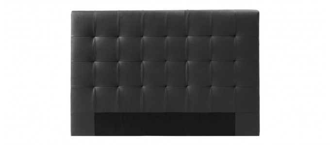 T&ecirc;te de lit capitonn&eacute;e noire 180cm - Confort